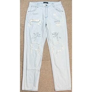 Saint Morta Baggy Distressed Men's Cupid Logo 5 Pocket Jeans Size 32‎